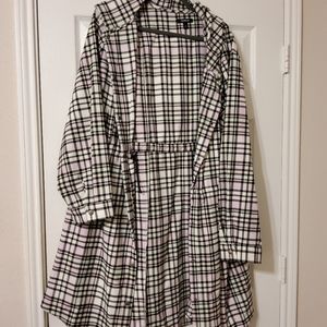 Plaid Flannel Hooded Anorak Rain Jacket